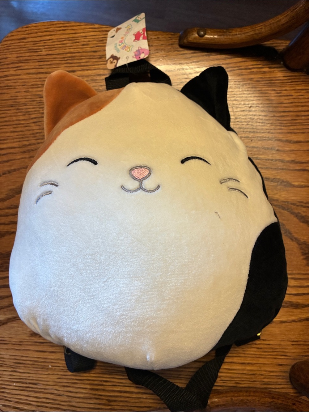 Squishmallow Calico Cat Plush Backpack - Cream, Black & Orange